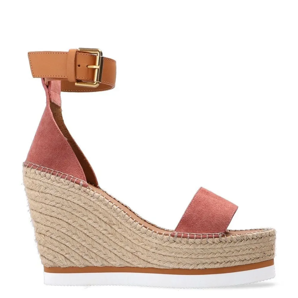 See by Chloé Glyn Calf Leather Espadrille Platform Wedge Sandals, New, Size 42 - Picture 2 of 13